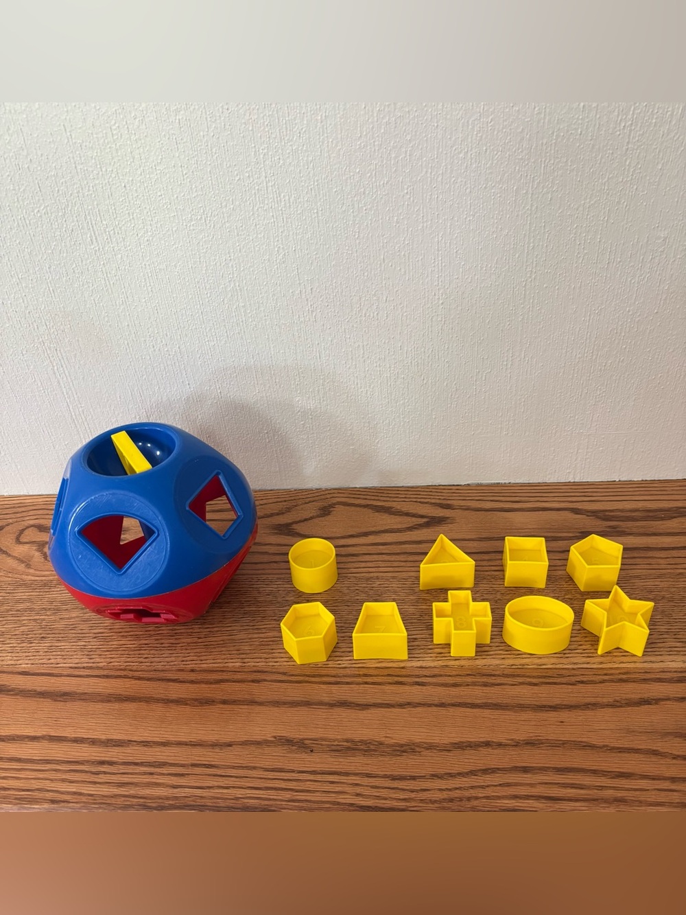 TUPPERWARE Toys Shape O Ball Blue Red Yellow Shapes Sorter Incomplete Missing #2